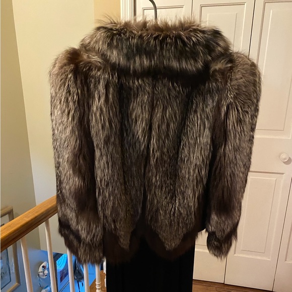 FOX: Authentic Grey Fox Fur Jacket / Cape - Picture 4 of 14